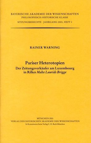 Pariser Heterotopien von Warning,  Rainer