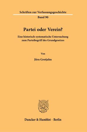 Partei oder Verein? von Grotjahn,  Jörn