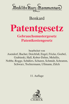 Patentgesetz von Asendorf,  Claus Dietrich, Bacher,  Klaus, Benkard,  Georg, Deichfuß,  Hermann, Engel,  Friedrich-Wilhelm, Fricke,  Stephan, Goebel,  Frank Peter, Grabinski,  Klaus, Hall,  Reiner, Kettler,  Stefan, Kober-Dehm,  Helga, Melullis,  Klaus-Jürgen, Nobbe,  Julia, Rogge,  Rüdiger, Schäfers,  Alfons, Scharen,  Uwe, Schmidt,  Christof, Schramm,  Walter, Schwarz,  Hans-Detlef, Tochtermann,  Peter, Ullmann,  Eike, Zülch,  Carsten