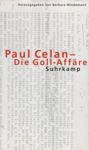 Paul Celan – Die Goll-Affäre von Wiedemann,  Barbara