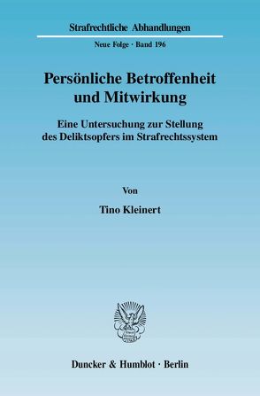 Persönliche Betroffenheit und Mitwirkung. von Kleinert,  Tino