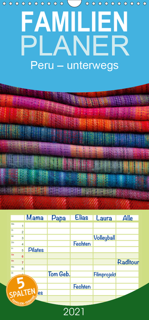 Peru – unterwegs – Familienplaner hoch (Wandkalender 2021 , 21 cm x 45 cm, hoch) von Gorke,  Volkmar