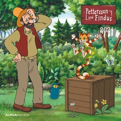 Pettersson & Findus 2024 – Broschürenkalender 30×30 cm (30×60 geöffnet) – Kalender mit Platz für Notizen – mit herausnehmbarem Poster – Wandkalender