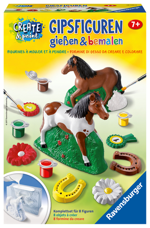 Ravensburger Gipsfiguren gießen und bemalen 28522 – Pferd – Kinder ab 7 Jahren