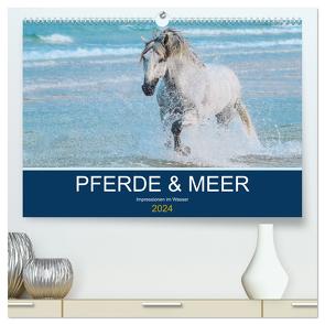 PFERDE & MEER (hochwertiger Premium Wandkalender 2024 DIN A2 quer), Kunstdruck in Hochglanz von Eckerl Tierfotografie,  Petra