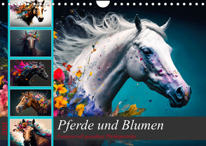 Pferde und Blumen (Wandkalender 2024 DIN A4 quer) von Meutzner,  Dirk