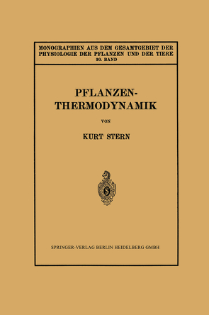 Pflanzenthermodynamik von Stern,  Kurt