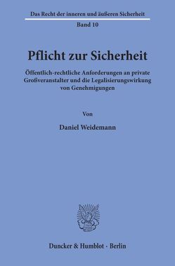 Pflicht zur Sicherheit. von Weidemann,  Daniel