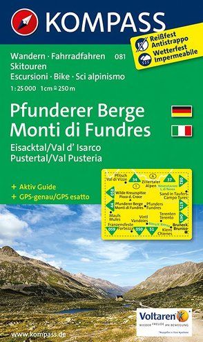 KOMPASS Wanderkarte Pfunderer Berge/Monti di Fundres, Eisacktal/Val d’Isarco, Pustertal/Val Pusteria von KOMPASS-Karten GmbH