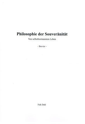 Philosophie der Souveränität von Dahl,  Falk