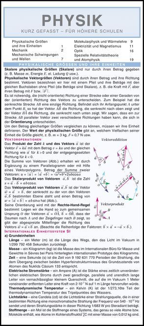 Leporello: Physik kurz gefasst – Alle wichtigen Themen im Überblick von Leischner,  Pavel