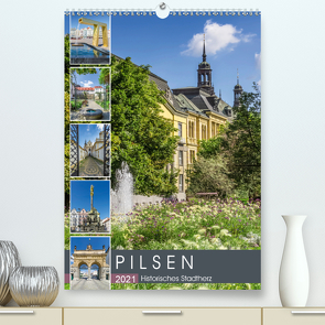 PILSEN Historisches Stadtherz (Premium, hochwertiger DIN A2 Wandkalender 2021, Kunstdruck in Hochglanz) von Viola,  Melanie