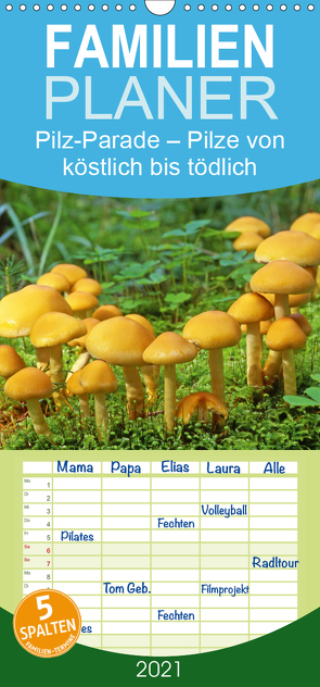 Pilz-Parade – Pilze von köstlich bis tödlich – Familienplaner hoch (Wandkalender 2021 , 21 cm x 45 cm, hoch) von CALVENDO