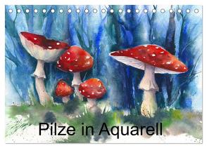 Pilze in Aquarell (Tischkalender 2024 DIN A5 quer), CALVENDO Monatskalender von Krause,  Jitka