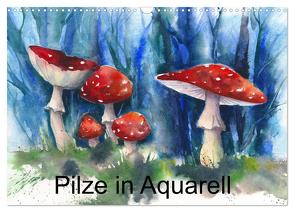 Pilze in Aquarell (Wandkalender 2024 DIN A3 quer), CALVENDO Monatskalender von Krause,  Jitka