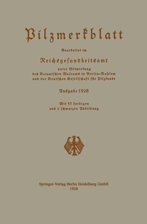 Pilzmerkblatt von im Reichsgesundheitsamt,  NA