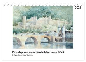 Pinselspuren einer Deutschlandreise – 12 Aquarelle von Dieter Klapproth (Tischkalender 2024 DIN A5 quer), CALVENDO Monatskalender von Klapproth,  Dieter