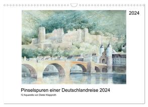 Pinselspuren einer Deutschlandreise – 12 Aquarelle von Dieter Klapproth (Wandkalender 2024 DIN A3 quer), CALVENDO Monatskalender von Klapproth,  Dieter