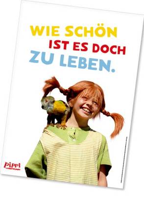 Pippi (Film) Poster Affe von Lindgren,  Astrid