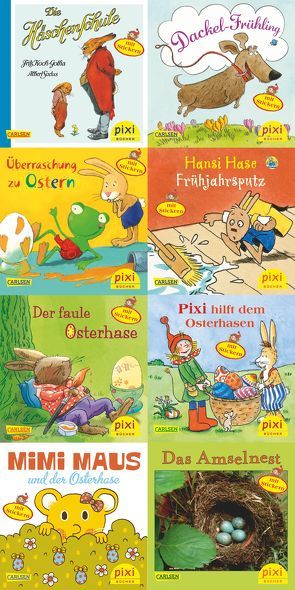 Pixi-8er-Set 221: Pixi mit Hasen Hühnern und Stickern (8×1 Exemplar) von Diverse