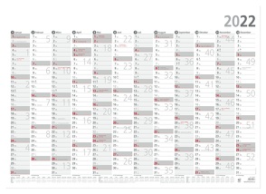 Plakatkalender 12 Monate 2022 – 88×63 cm – gerollt – mit Arbeitstage- und Wochenzählung – Posterkalender – Jahresplaner – 937-6111