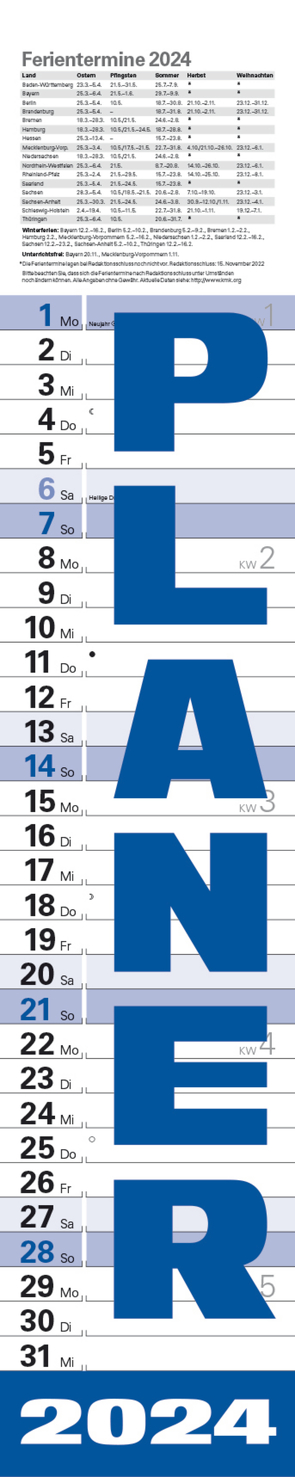 Planer Blau 2024 von Korsch Verlag