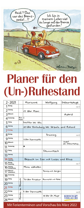 Planer für den (Un-)Ruhestand 2021 von Korsch Verlag, Mayr,  Johann