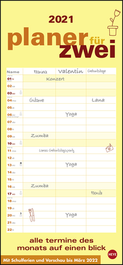 Planer für zwei Kalender 2021 von Heye