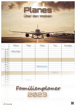 Planes – Über den Wolken – Flugzeuge – 2023 – Kalender DIN A3 – (Familienplaner) von GP-Fever.de