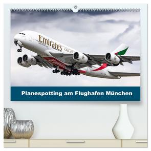 Planespotting am Flughafen München (hochwertiger Premium Wandkalender 2024 DIN A2 quer), Kunstdruck in Hochglanz von Eger,  Konrad