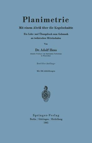 Planimetrie von Hess,  Adolf