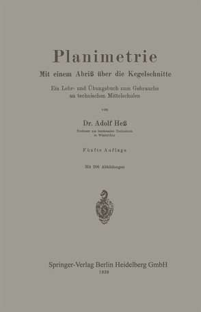 Planimetrie von Hess,  Adolf