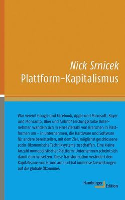 Plattform-Kapitalismus von Schäfer,  Ursel, Srnicek,  Nick