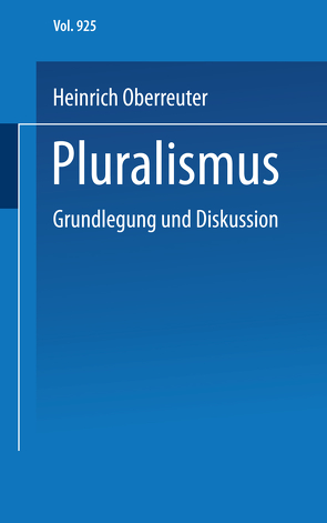 Pluralismus von Oberreuter,  Heinrich