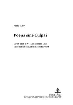 Poena sine Culpa? von Tully,  Marc