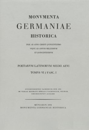 Poetae Latini medii aevi / Nachträge zu den Poetae aevi Carolini von Schumann,  Otto, Strecker,  Karl