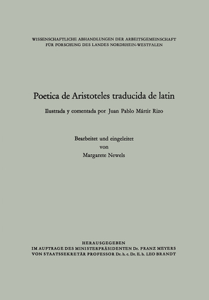 Poetica de Aristoteles traducida de latin von Mártir Rizo,  Juan Pablo