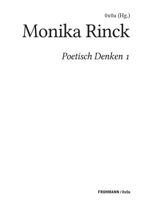 Poetisch denken 1 von 0x0a,  (Hg.)