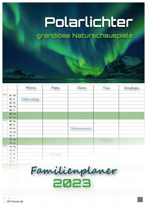 Polarlichter – grandiose Naturschauspiele – 2023 – Kalender DIN A3 – (Familienplaner) von GP-Fever.de