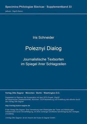 Poleznyi Dialog von Schneider,  Iris