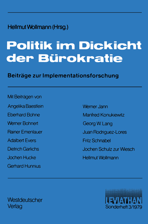 Politik im Dickicht der Bürokratie von Wollmann,  Hellmut