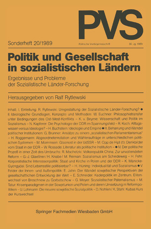 Politik und Gesellschaft in sozialistischen Ländern von Rytlewski,  Ralf