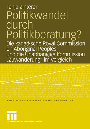 Politikwandel durch Politikberatung? von Zinterer,  Tanja