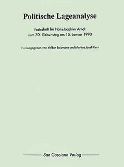 Politische Lageanalyse von Beismann,  Volker, Klein,  Markus J