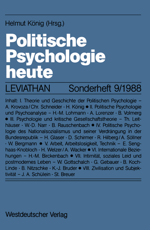 Politische Psychologie heute von König,  Helmut