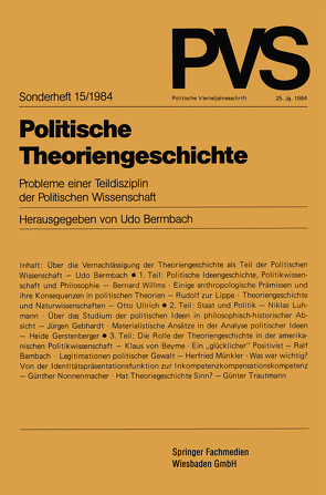 Politische Theoriengeschichte von Bermbach,  Udo