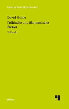 Politische und ökonomische Essays. Teilband 2 von Bermbach,  Udo, Fischer,  Susanne, Hume,  David