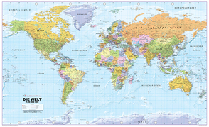 Politische Weltkarte 1:20Mio deutsch, beidseitig laminiert