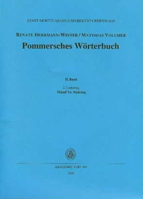 Pommersches Wörterbuch / Månd bis Nådelog von Herrmann-Winter,  Renate, Vollmer,  Matthias