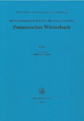 Pommersches Wörterbuch / Nådelühr bis Pamp von Herrmann-Winter,  Renate, Vollmer,  Matthias